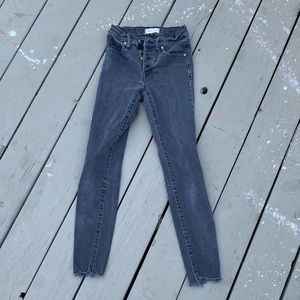 Madewell skinny distressed jeans mid-rise 26 black